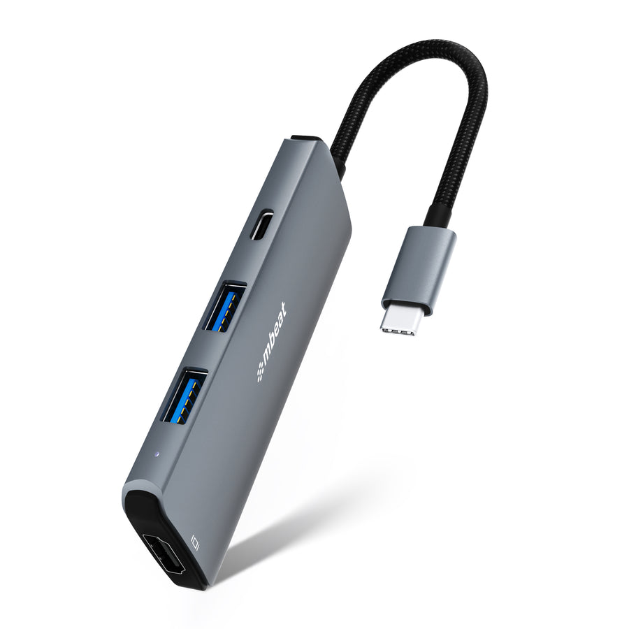 mbeat® Elite 7-in-1 Multifunction USB-C 3.2 Hub with 8K HDMI 100W Pass Through - 1x HDMI, 2x USB-A 1x USB-C, 1x USB-C 100W Charging, 1x Micro-SD