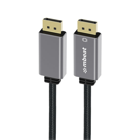 mbeat® Tough Link 1.8m Display Port Cable v1.4 - Connects Computer, Laptop to HDTV, Monitor, Gaming Console, Supports 8K@60Hz (7680×4320) -Space Grey
