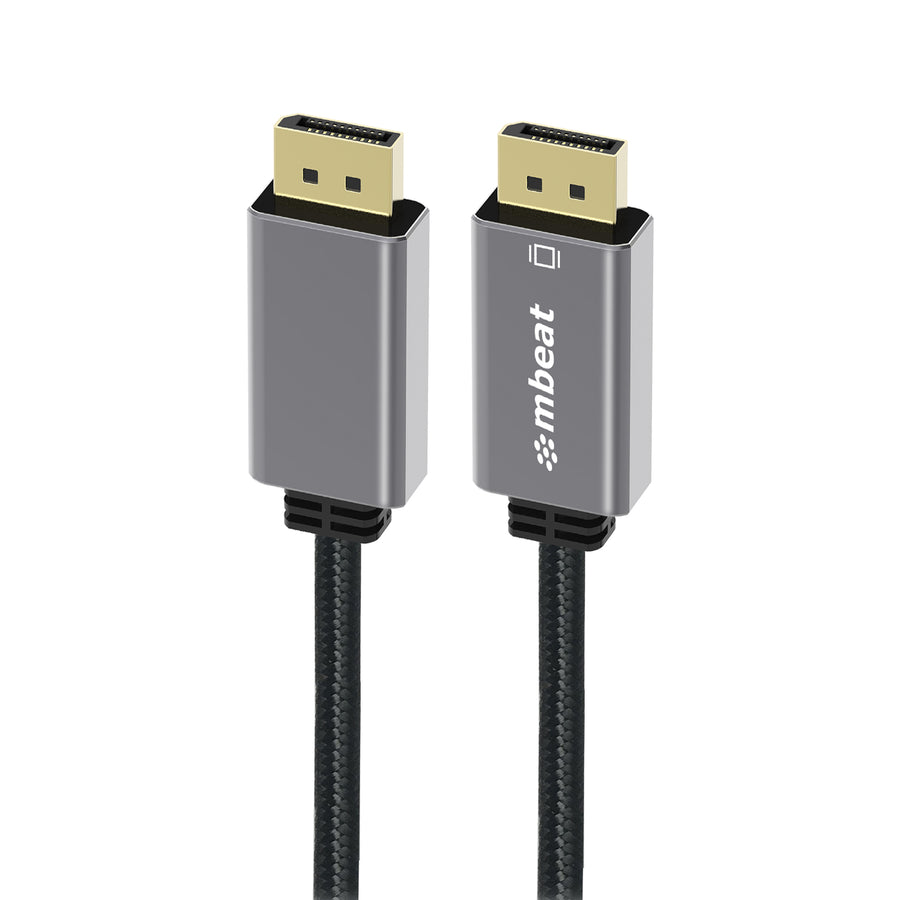 mbeat® Tough Link 1.8m Display Port Cable v1.4 - Connects Computer, Laptop to HDTV, Monitor, Gaming Console, Supports 8K@60Hz (7680×4320) -Space Grey