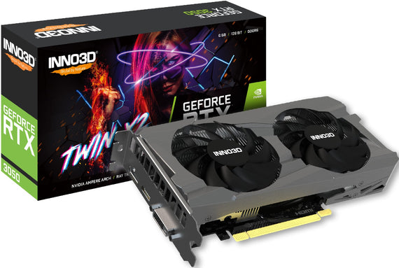 INNO3D nVidia GeForce RTX 3050 6GB TWIN X2 V2 GDDR6, 1470MHz Boost Clock, RAM 14Gbps, 1xDP, 1xHDMI, 1x DVI