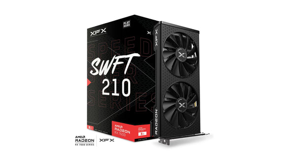 XFX Speedster SWFT210 AMD Radeon RX 7600 Core Gaming Graphics Card with 8GB GDDR6 HDMI 3xDP, AMD RDNA™ 3  (RX-76PSWFTFY)