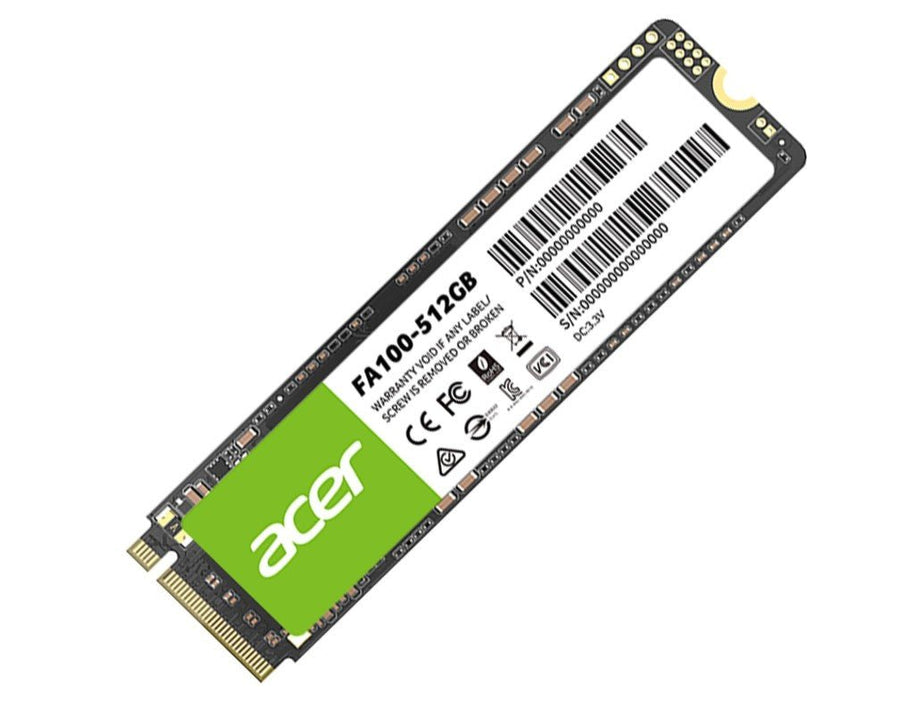 ACER FA100-512GB M.2 NVMe PCIe Gen 3*4 Read speed 3300MB/ sWrite Speed 2200MB/s BL.9BWWA.119 - 5 Year Warranty - Leader Electronics