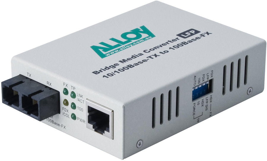 Alloy FCR200SC 10/100Base-TX to 100Base-FX Multimode Fibre (SC) Converter with LFP via FEF or FM. 2Km - Leader Electronics