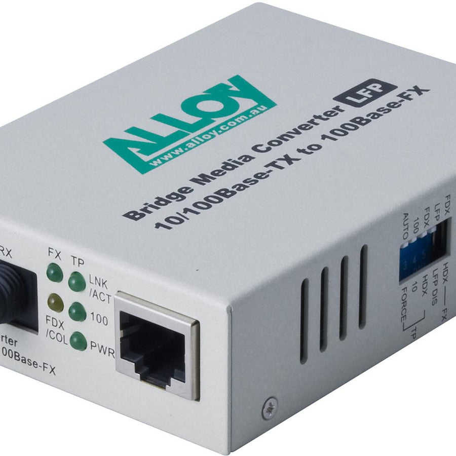 Alloy FCR200ST 10/100Base-TX to 100Base-FX Multimode Fibre (ST) Converter with LFP via FEF or FM. 2Km - Leader Electronics