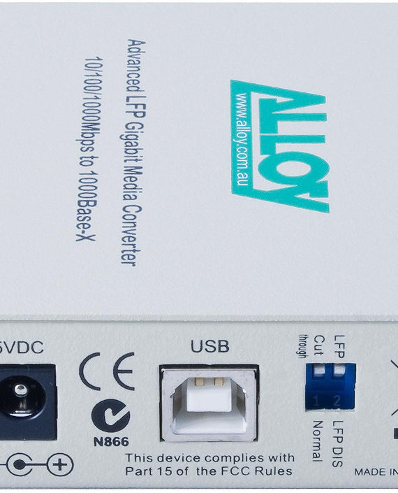 Alloy GCR2000ST 10/100/1000Base-T to Gigabit Fibre (ST) Converter with LFP via FEF or FM. 220m or 550m - Leader Electronics