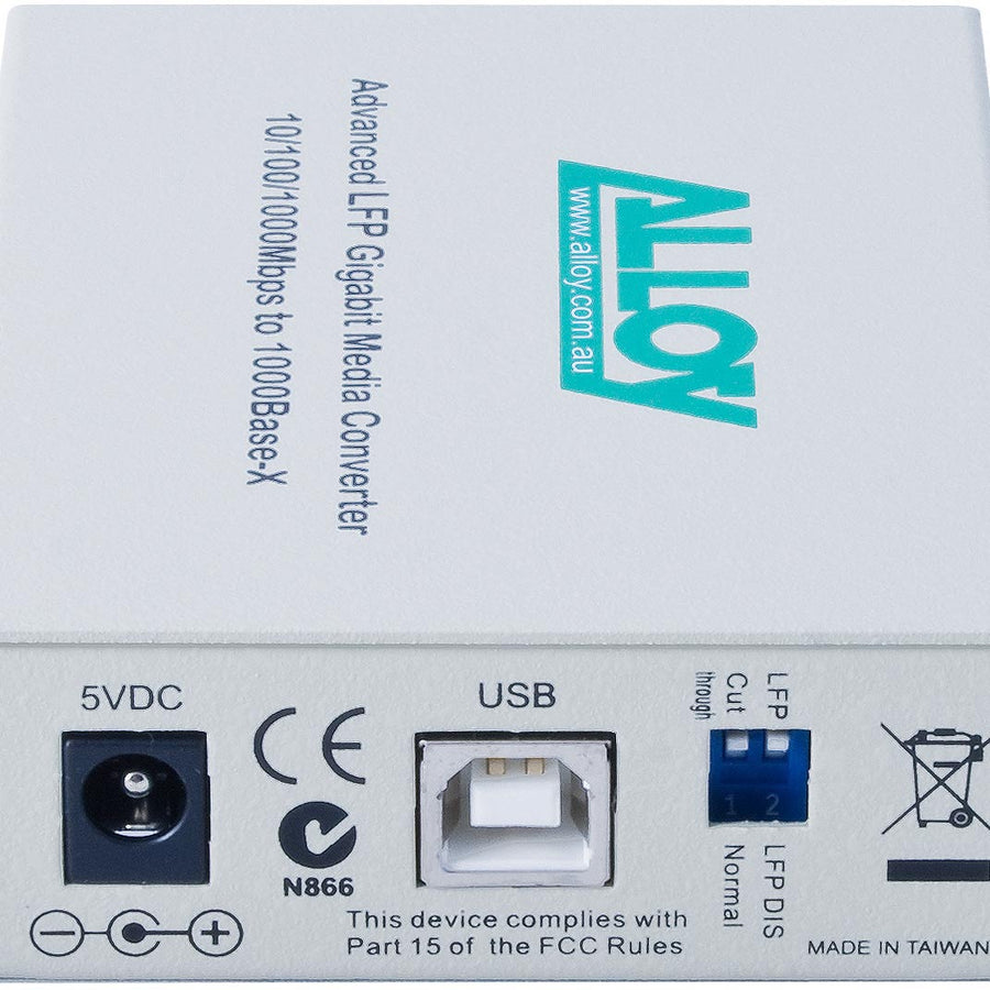 Alloy GCR2000ST 10/100/1000Base-T to Gigabit Fibre (ST) Converter with LFP via FEF or FM. 220m or 550m - Leader Electronics