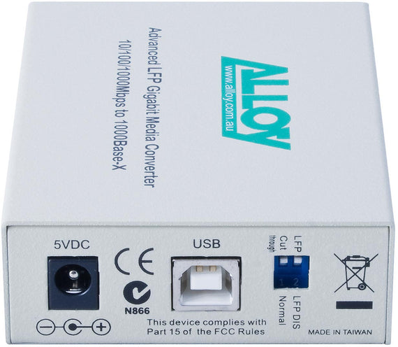 Alloy GCR2000ST 10/100/1000Base-T to Gigabit Fibre (ST) Converter with LFP via FEF or FM. 220m or 550m - Leader Electronics