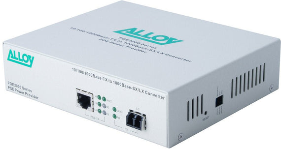 Alloy POE2000LC.10 10/100/1000Base-T PoE RJ-45 to 1000Base-LX SingleMode (LC). Wavelength: 1310nm. Max. range 10Km (EOL) - Leader Electronics