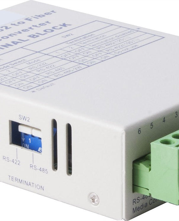 Alloy SCR460SC-4 RS-232/422/485 Serial Terminal to Single Mode Fibre Converter. Max. range 20Km - Leader Electronics