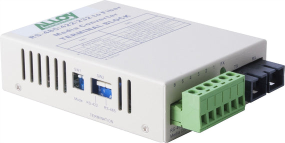 Alloy SCR460SC-4 RS-232/422/485 Serial Terminal to Single Mode Fibre Converter. Max. range 20Km - Leader Electronics