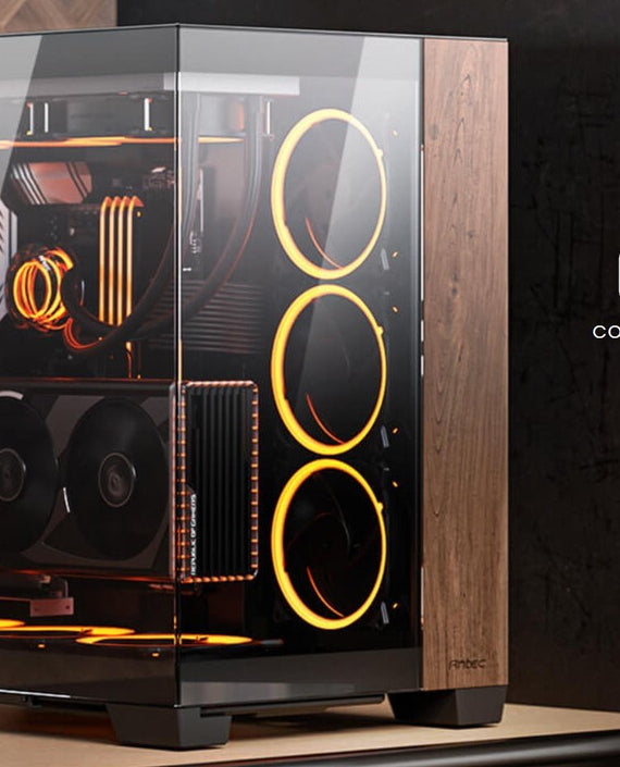 Antec C8 Wood ATX, E-ATX, Seamless Edge View Front and Side, USB-C, 4mm Tempered Glass, 360mm liquid cooler top, bottom, side. 2x USB 3.0 Black Case. - Leader Electronics