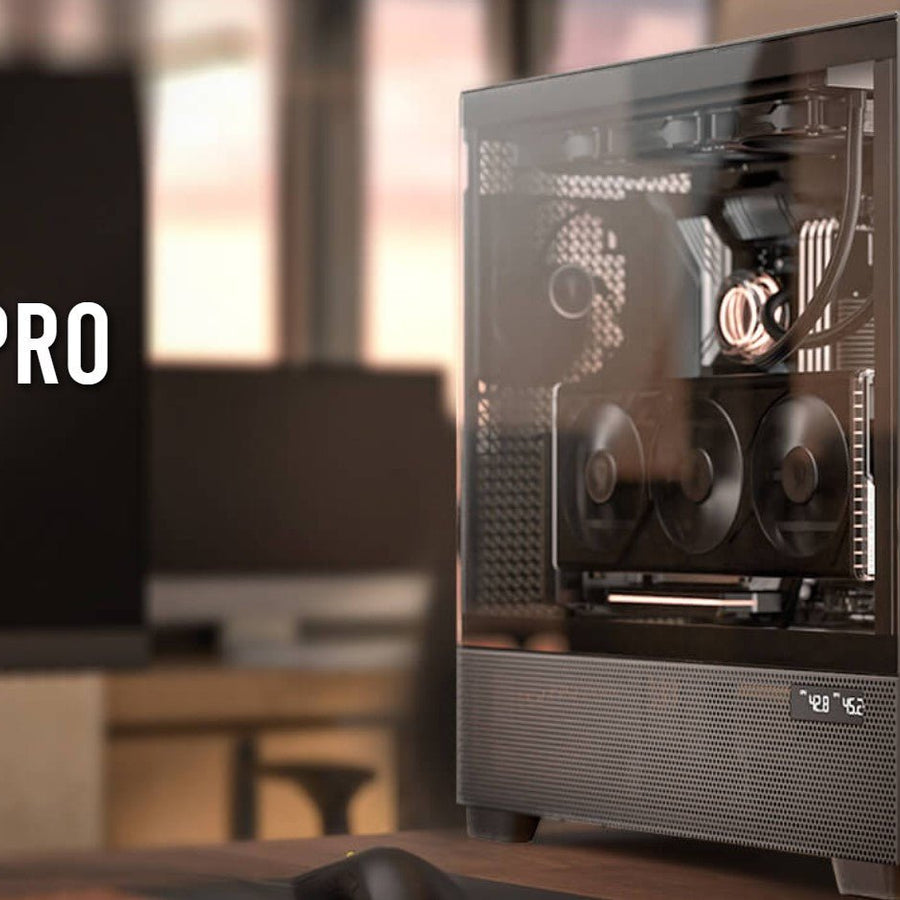 Antec FLUX PRO, E-ATX, Premium Walnut, Iunity Temperature Disp. CPU and GPU LED Display, 6x High Performance Fans, ARGB PWN Ctrl, PSU Shift, Case - Leader Electronics