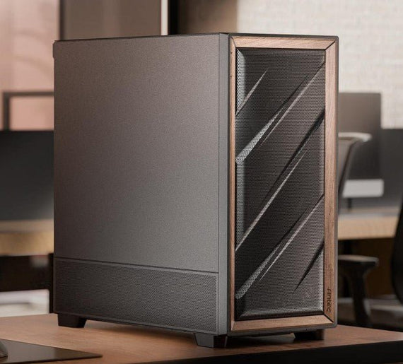 Antec Flux SE ATX, E-ATX, matx, Walnut Wood Trim Solid Side Panel, 5 x PWM Fans, Multi-Direction Vent design, Removable Top Cooling Bracket. Case - Leader Electronics