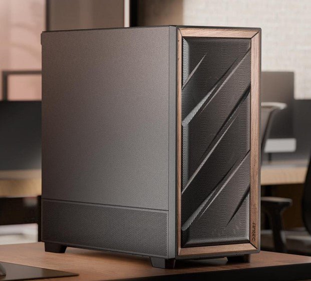 Antec Flux SE ATX, E-ATX, matx, Walnut Wood Trim Solid Side Panel, 5 x PWM Fans, Multi-Direction Vent design, Removable Top Cooling Bracket. Case - Leader Electronics