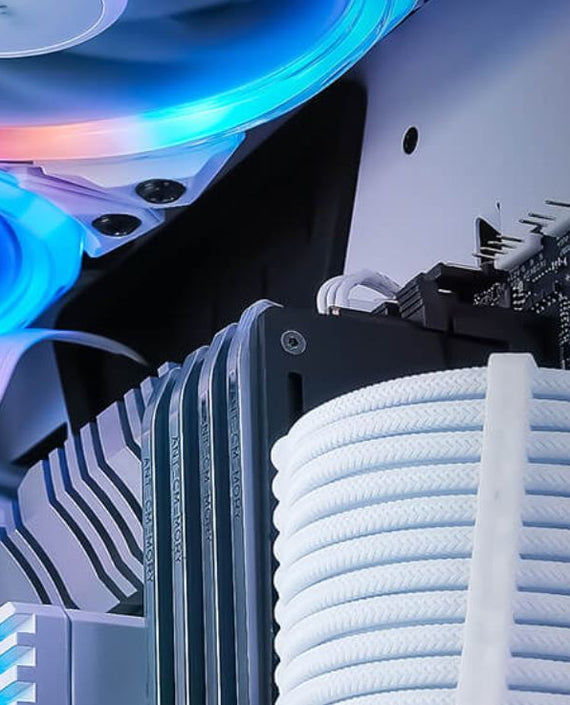 Antec Fusion 5x 120mm ARGB PWM HB white Fans + ARGB Controller, 57.93 CFM, AP 2.11, Noise Level 31.21. Woven Cable, PMW Daisy Chain design(LS) - Leader Electronics