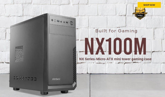 Antec NX100M mATX Business Office Case + True 450w Continuos PSU. 1x 5.25' ODD, USB3.0 x 1,USB2.0 x 1. 1x 80mm Fan. 8PIN EPS, 2x PCIE. TAC 2.0. - Leader Electronics