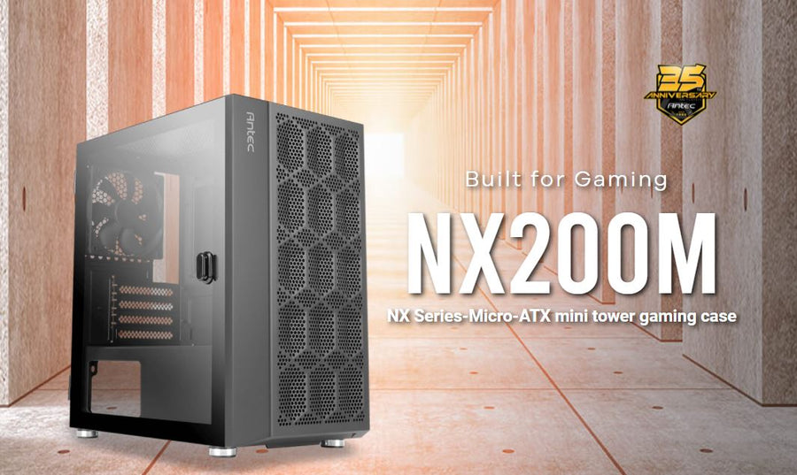 Antec NX200M m-ATX, ITX Case, Large Mesh Front for excellent cooling, Side Window, 1x 12CM Fan Included, Radiator 240mm. GPU 275mm (LS) - Leader Electronics