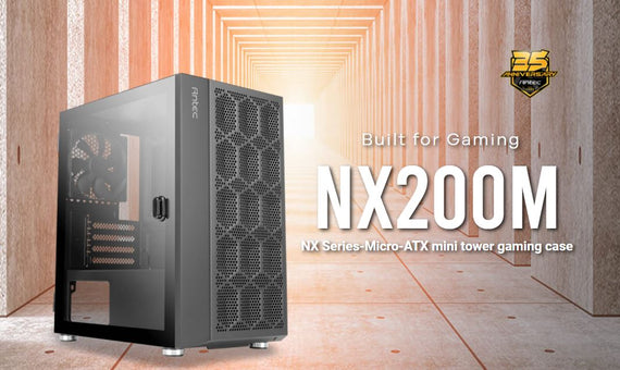 Antec NX200M m-ATX, ITX Case, Large Mesh Front for excellent cooling, Side Window, 1x 12CM Fan Included, Radiator 240mm. GPU 275mm (LS) - Leader Electronics