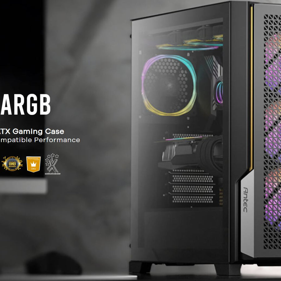 Antec P20C ARGB, ATX, E-ATX, High Airflow, USB-C, Cable management, 4x HDD/SSD , 375mm GPU, 170mm CPU, 3x ARGB PWM 12CM,Fan Control, Case (LS) - Leader Electronics