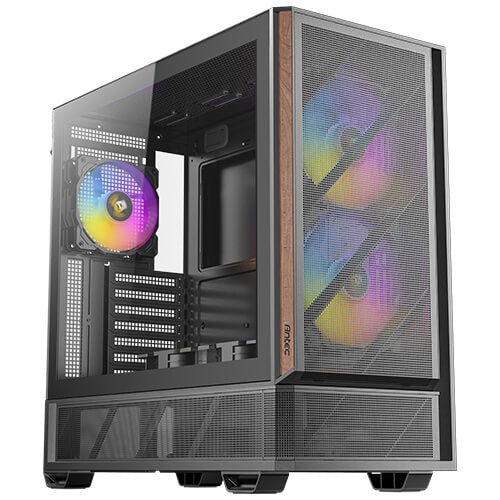 Antec P30 ARGB Mid Tower, 478×222×465 mm, Steel+Plastic+Wood, ATX/mATX/ITX, 4mm TG, 2xUSB3.0, Type-C, 7 slots, 2/1×3.5'/2.5', ARGB fans 3+2, GPU 405 - Leader Electronics