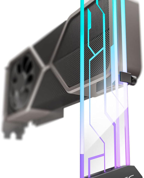 Antec RGB GPU Support Bracket, Graphics Card Holder, Addressable RGB 5V 3PIN RGB Connector. Tempered Glass Black(LS) - Leader Electronics