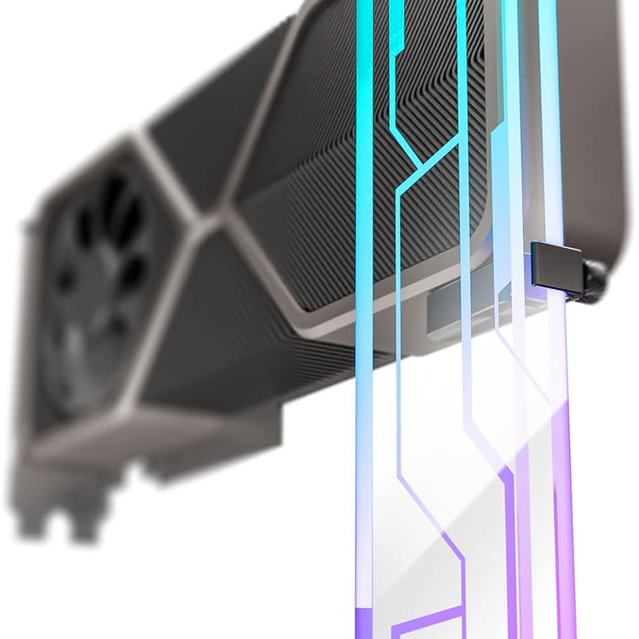 Antec RGB GPU Support Bracket, Graphics Card Holder, Addressable RGB 5V 3PIN RGB Connector. Tempered Glass Black(LS) - Leader Electronics