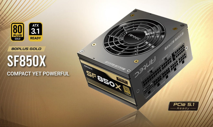 Antec SFX 850w 80+ Gold, Fully-Modular, ATX 3.1, PCI-E 5.1, 92mm Silent Fan, Japanese Caps, Zero RPM, Compact Power Supply, PSU,7 Years Warranty 2024 - Leader Electronics