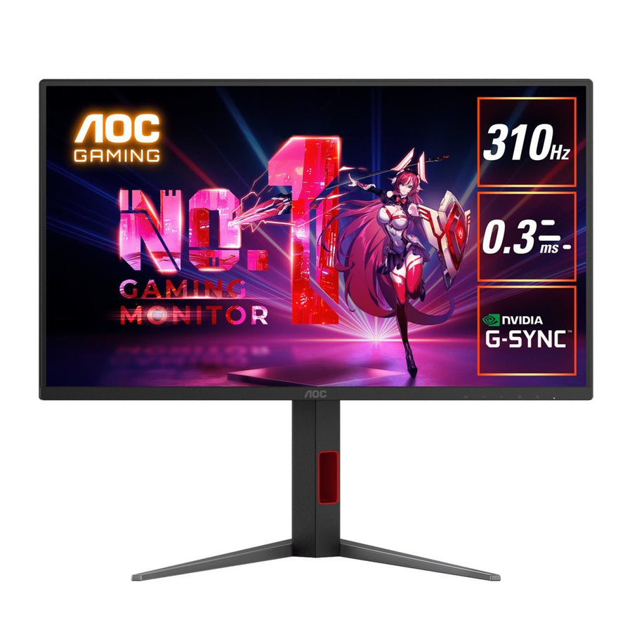 AOC 24.5' 310Hz IPS Gaming Monitor 25G4S: Fast IPS, 1920x1080 @ 310Hz, 0.3ms response, 400 cd/m² brightness, 115% sRGB, adjustable stand, HDMI & DP - Leader Electronics