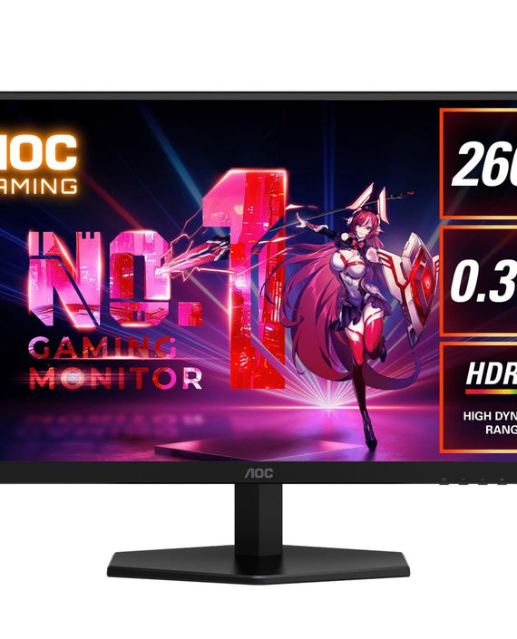 AOC 27' 260Hz Gaming Monitor : Fast IPS panel, 2560×1440 @ 260Hz, 0.3ms MPRT, 120% sRGB, 98.5% DCI-P3, 300 nits, DP & HDMI, tilt stand - Leader Electronics