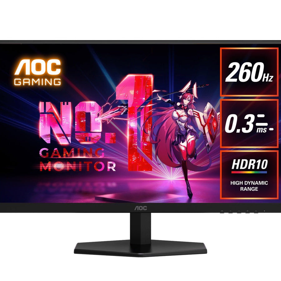 AOC 27' 260Hz Gaming Monitor : Fast IPS panel, 2560×1440 @ 260Hz, 0.3ms MPRT, 120% sRGB, 98.5% DCI-P3, 300 nits, DP & HDMI, tilt stand - Leader Electronics