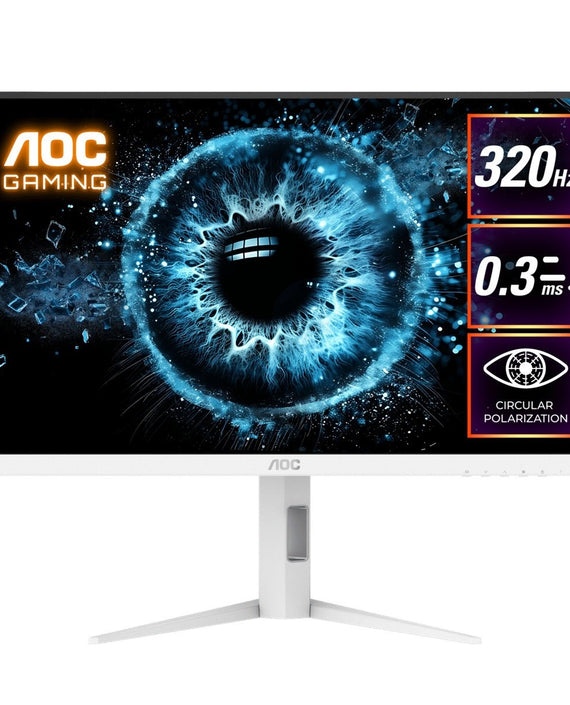 AOC 27' Fast IPS Q27G4SL/WS: 2560×1440 @ 320Hz, 1ms GtG, 350 nits, HDR 450 nits, sRGB 125%, DP 1.4, HDMI 2.1, ergonomic stand, VESA 100mm - Leader Electronics