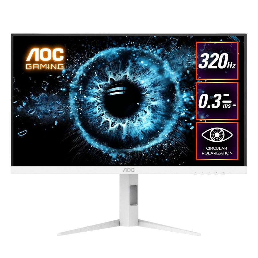 AOC 27' Fast IPS Q27G4SL/WS: 2560×1440 @ 320Hz, 1ms GtG, 350 nits, HDR 450 nits, sRGB 125%, DP 1.4, HDMI 2.1, ergonomic stand, VESA 100mm - Leader Electronics