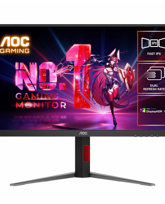 AOC 27' Fast IPS U27G4: 3840×2160@160Hz, 1920 × 1080 @ 320Hz, 0.5ms MPRT, HDR, sRGB 127%, DCI-P3 99%, HDMI 2.1, DP 1.4, ergonomic stand, VESA 100mm - Leader Electronics