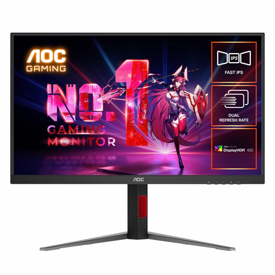 AOC 27' Fast IPS U27G4: 3840×2160@160Hz, 1920 × 1080 @ 320Hz, 0.5ms MPRT, HDR, sRGB 127%, DCI-P3 99%, HDMI 2.1, DP 1.4, ergonomic stand, VESA 100mm - Leader Electronics