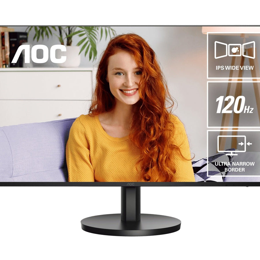 AOC 27' IPS, 120Hz, 250cd/m2, Full HD 1920×1080 @ 100Hz – HDMI, 1920×1080 @ 60Hz – VGA, Flicker Free, VESA 100, Office Monitor - Leader Electronics