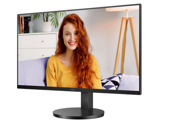 AOC 27' IPS 4K 3840 x 2160 UHD, HDR10, Speakers, Flicker FREE, HDMI 2.0 x 2, DisplayPort 1.4 x 1 black. VESA 100, Height Adjust, Office Monitor - Leader Electronics