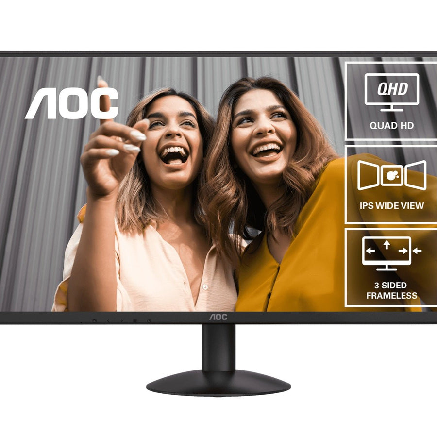 AOC 27' IPS Q27B30E: 2560×1440 @ 75Hz, 4ms GtG, 300 nits brightness, sRGB 118%, HDMI 1.4 & DP 1.4, tilt stand, 100mm VESA, 20W power use - Leader Electronics