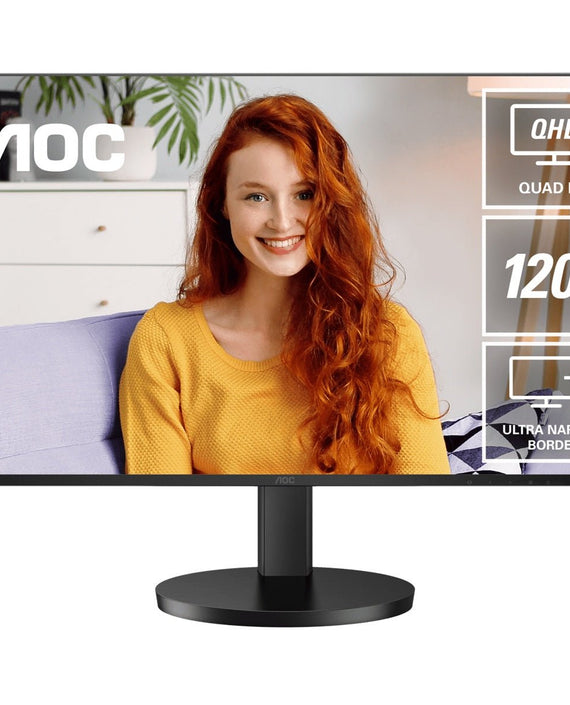 AOC 27' IPS Q27B3CF3: 2560×1440 @ 120Hz, 1ms MPRT, 350 nits, sRGB 116%, USB-C (65W), HDMI 2.0, USB hub, speakers, height-adjustable, VESA 100mm - Leader Electronics