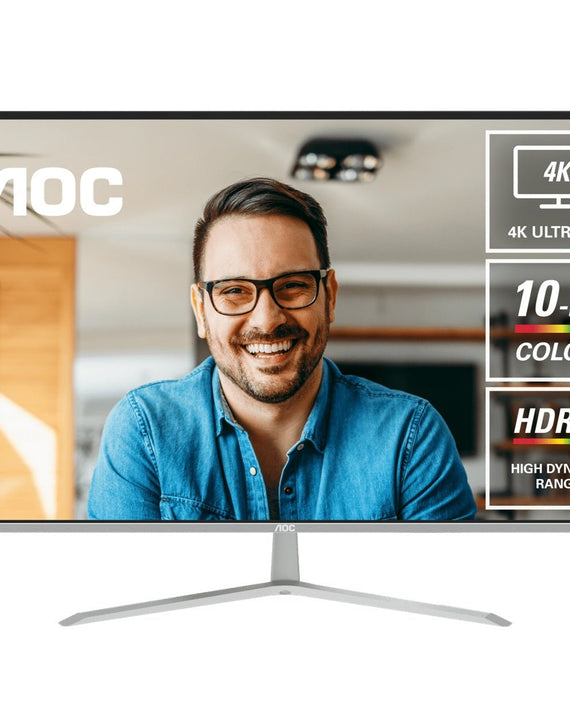 AOC 31.5' 4K Monitor – UHD 3840×2160 @60Hz, VA panel, 4ms GtG, 124% sRGB, DP 1.4, HDMI 2.0, 1.07B colors, Delta E<2, tilt adjustable (LS) - Leader Electronics