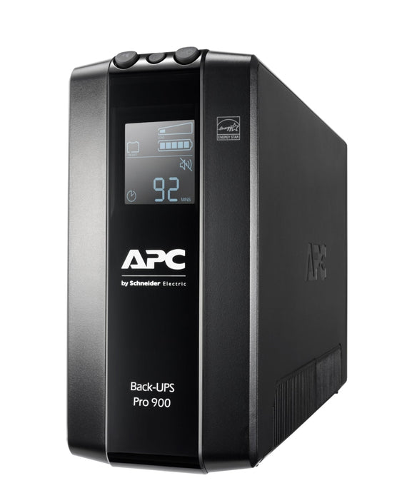 APC Back-UPS Pro 900VA/540W Line Interactive UPS, Tower, 230V/10A Input, 6x IEC C13 Outlets, Lead Acid Battery, LCD, AVR - Leader Electronics