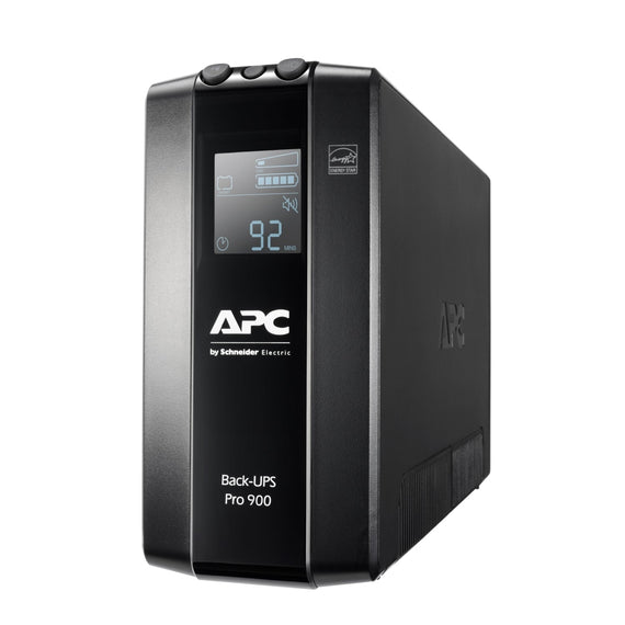 APC Back-UPS Pro 900VA/540W Line Interactive UPS, Tower, 230V/10A Input, 6x IEC C13 Outlets, Lead Acid Battery, LCD, AVR - Leader Electronics