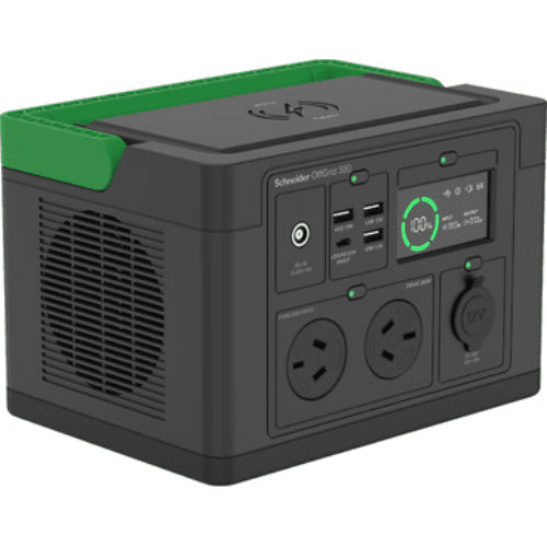 APC OffGrid Portable Power Station 330, 230V, 332Wh Lithium-ion, LCD, 2 AS3112 Australian outlets, Sinewave, 3 USB-A, 1 USB-C, Wireless Charger - Leader Electronics