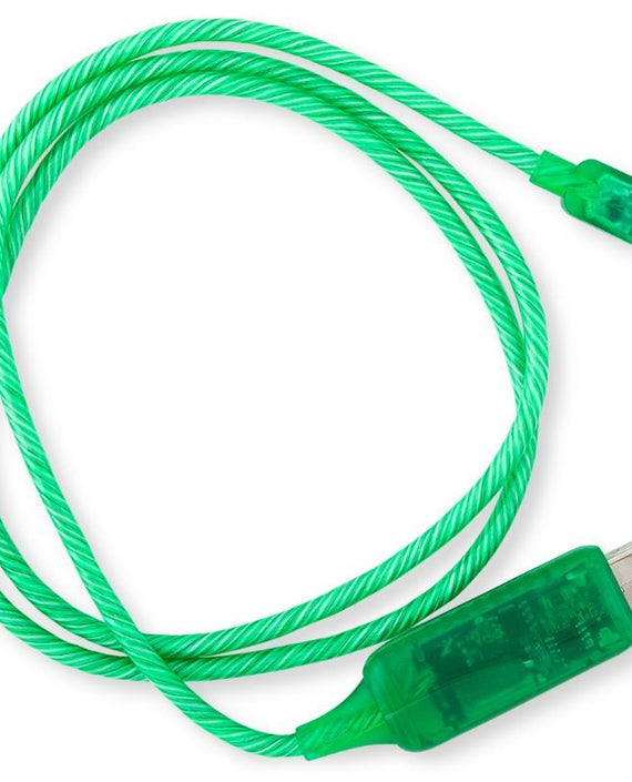 Astrotek 1m LED Light Up Visible Flowing Micro USB Charger Data Cable Green Charging Cord for Samsung LG Android Mobile Phone - Leader Electronics