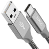 Astrotek 1m USB-A to Type-C Data Sync Charger Cable Silver Strong Braided Heavy Duty Fast Charging for Samsung Galaxy Note S8 Plus LG Google Macbook - Leader Electronics