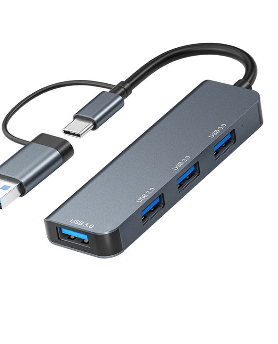 Astrotek 4 Port High speed USB3.0 HUB U-Disk USB-A Keyboard Mouse Gamepad with USB A adapter Compatible with both USB A and USB C - Leader Electronics