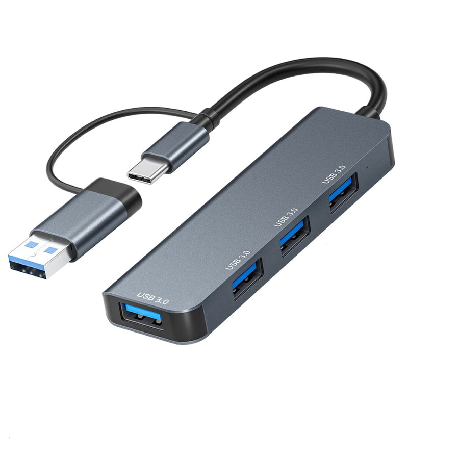 Astrotek 4 Port High speed USB3.0 HUB U-Disk USB-A Keyboard Mouse Gamepad with USB A adapter Compatible with both USB A and USB C - Leader Electronics