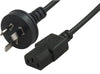 Astrotek AU Power Cable 2m - Male Wall 240v PC to Power Socket 3pin to IEC 320-C13 for Notebook/AC Adapter Black AU Certified - Leader Electronics