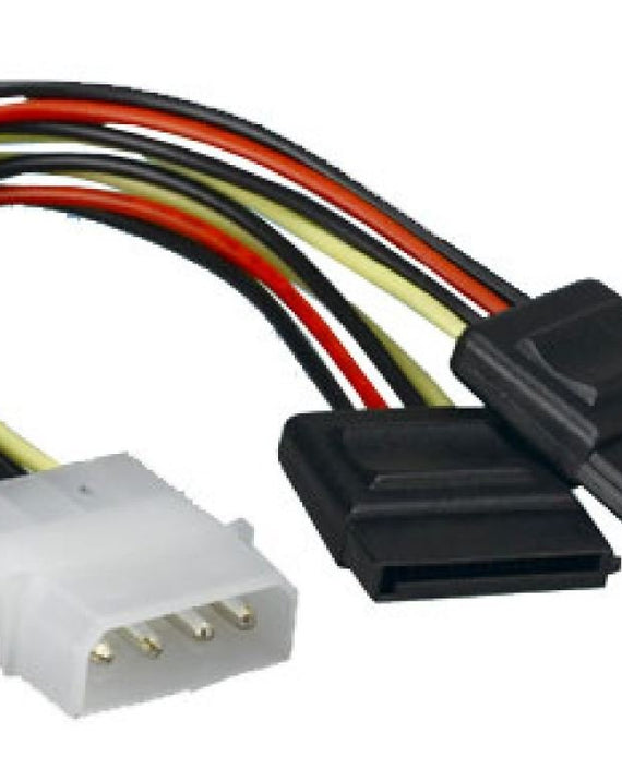 Astrotek Internal Power to SATA Molex Cable - 4 pins to 2x 15 pins 18AWG RoHS - Leader Electronics