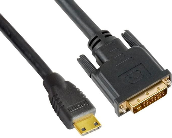 Astrotek Mini HDMI to DVI Cable 60cm - 19 pins Male to 24+1 pins Male 30AWG OD6.0mm Gold Plated Black PVC Jacket RoHS LS ~CBAT-MINIHDMIDVI-1.4 - Leader Electronics