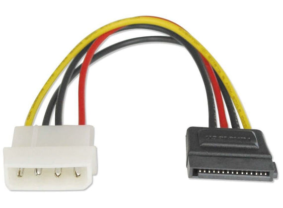 Astrotek SATA Power Cable 15cm 4 pins Male to 15 pins Female 18AWG RoHS LS - Leader Electronics